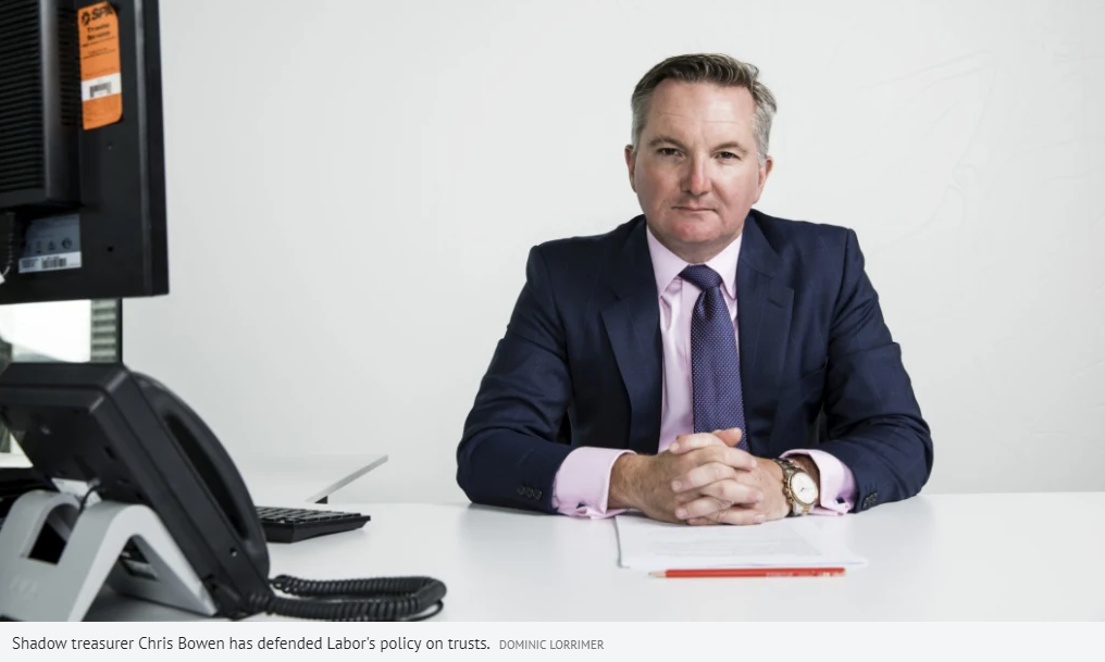Shadow treasurer Chris Bowen has defended Labor's policy on trusts.